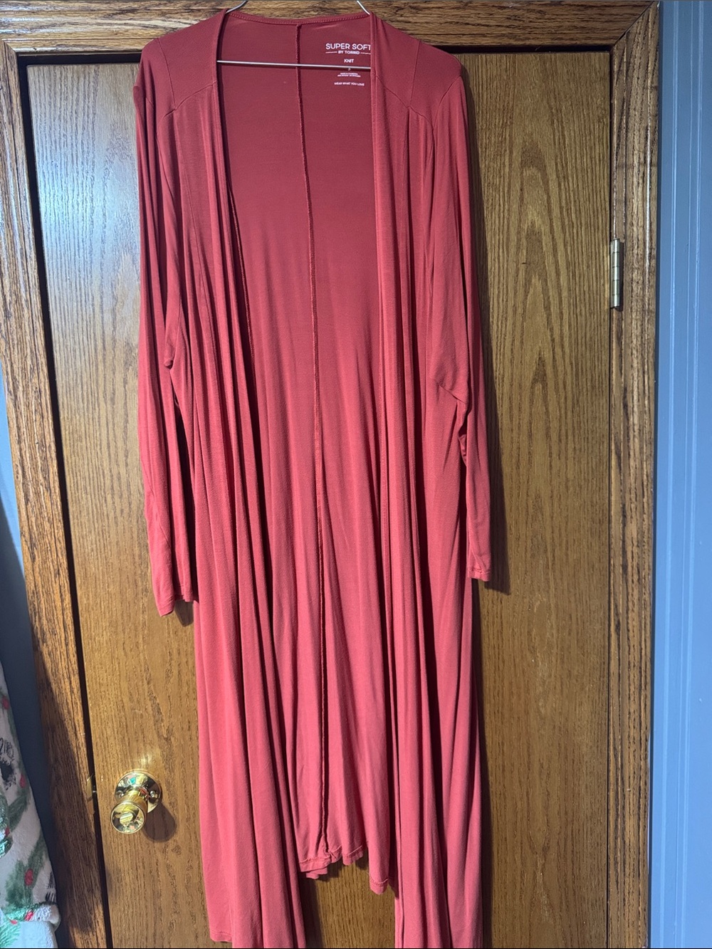 torrid Rust Red Long Sleeve Duster Cardigan